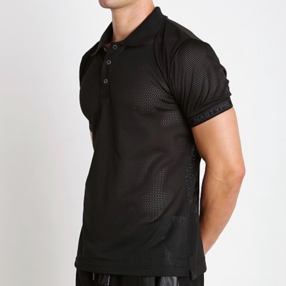🐷 Nasty Pig Penalty Black Mesh Polo - Picture 3 of 11